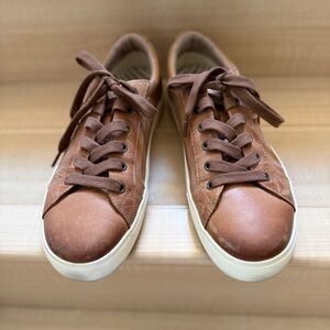 Taos Plim Soul Lux women's leather sneakers Caramel, MSRP $170, Size 8.5